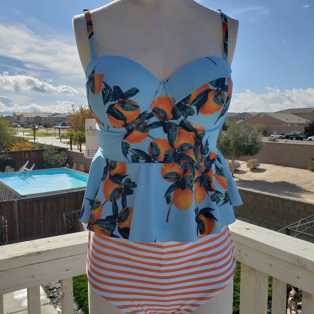 2 piece high waisted swim suit